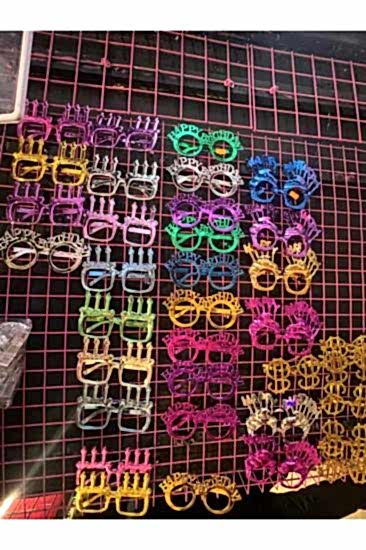 Happyland Parti Gözlüğü Panjurlu Renkli Party Gözlükleri Pencereli Yıldız Şeklinde Gözlük Gümüş