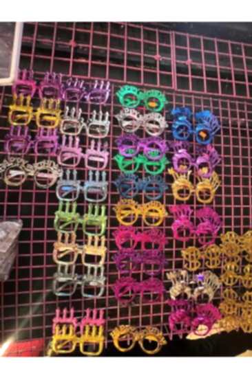 Happyland Parti Gözlüğü Panjurlu Renkli Party Gözlükleri Pencereli Yıldız Şeklinde Gözlük Gold