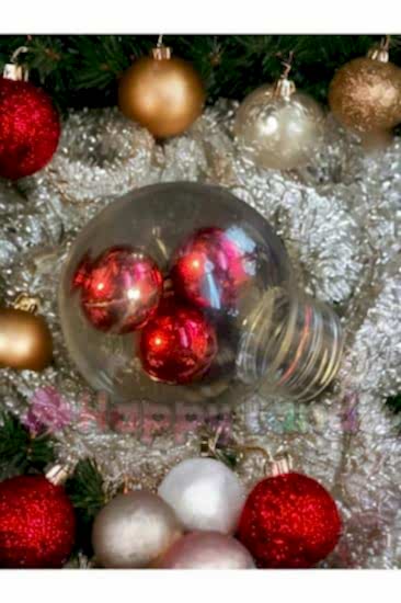 Happyland Yılbaşı 4 Adet Şeffaf Çok Amaçlı Dekor Fanus Küre Plastik Şeffaf Fanus Dekor Süs Fanus