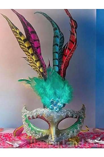 Happyland 1 Adet Tüylü Balo Maskesi Tüylü Boncuk İşlemeri Balo Parti Maskesi