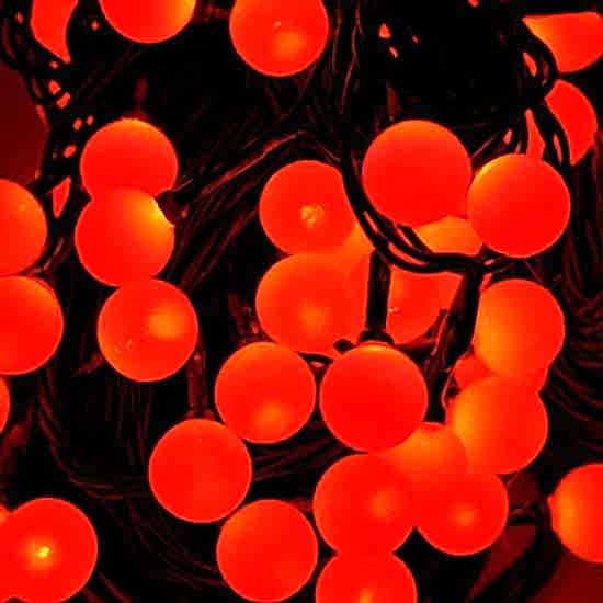 Happyland Yılbaşı 5 Metre Fişli Kırmızı Top Led Işık