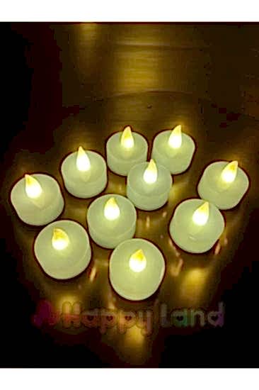 Happyland Hapyland Led Mum 24 Adet Ledli Mum Model Günışığı Işıklı Tealight Mum Pilli 1 Kutu