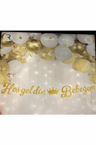 Happyland Gold Hoşgeldin Bebeğim Kaligrafi Yazı Banner