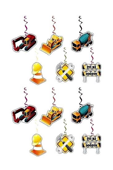 Happyland Inşaat Temalı Tavan Sarkıt Süs