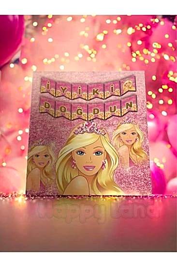 Happyland Barbie İyiki Doğdun Banner Yazı Doğum Günü Yazısı