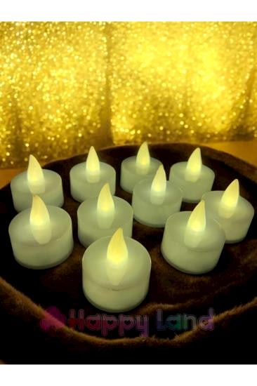 Happyland Hapyland Led Mum 10 Adet Ledli Mum Model Günışığı Işıklı Tealight Mum Pilli