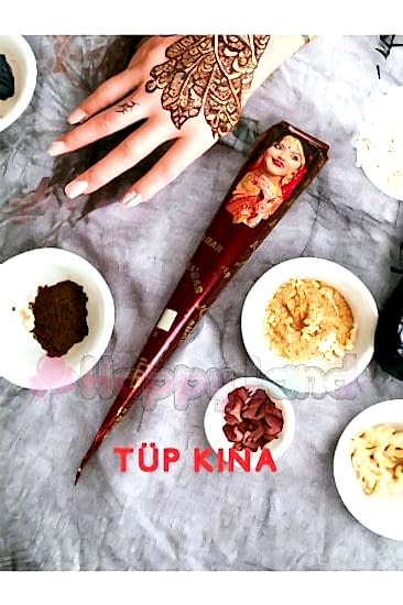 Happyland Hint Kınası Kestane Rengi 12 adet 1 Kutu Dövme Tüp Kına Kına Gecesi Tüp Kına Henna