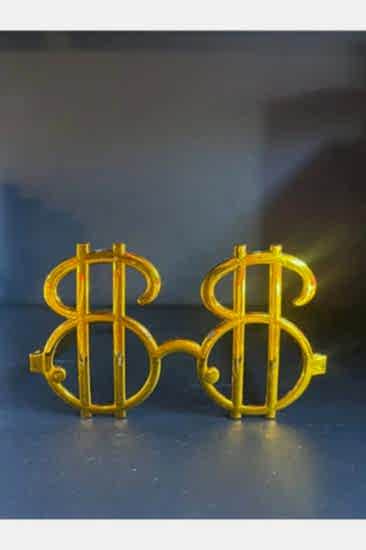 Happyland Parti Gözlüğü Dolar Çerçeveli Komik Ve Eğlenceli Cool Party Gözlüğü Gold