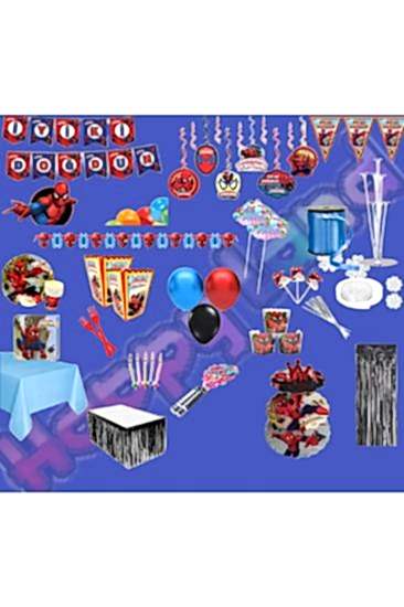 Happyland Örümcek Adam Doğum Günü Konseptleri Seti Spiderman Konsepti Parti Malzemeleri Lüks Paket