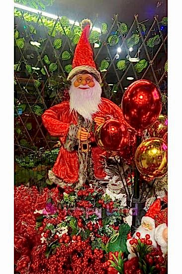Happyland Yılbaşı Dev Boy Noel Baba Dekor Süs 120 cm Büyük Boy Noel Baba Süs