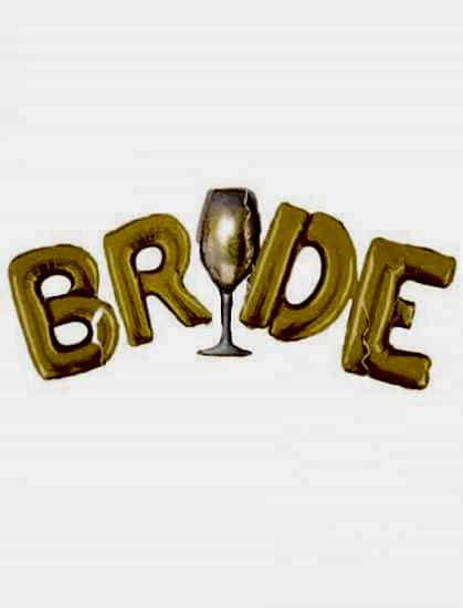 Happyland Kadeh Şarap Folyo Detaylı Bride To Be Bekarlığa Veda Gold Folyo Balon Seti Bride  Folyo Balon 