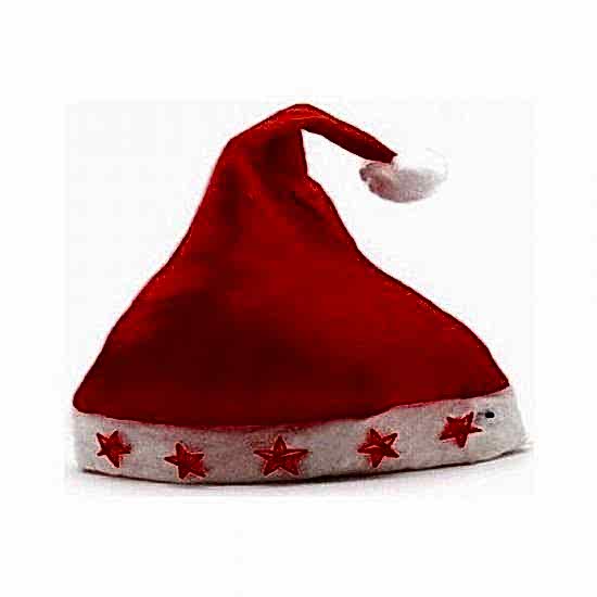 Happyland Yılbaşı Şapkası Işıklı Noel Şapkası 40 cm Kırmızı Yetişkin Noel Baba Şapkası