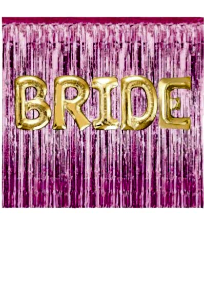 Happyland Bekarlığa Veda Partisi Bride To Be Pembe/Fuşya Konseptli Folyo Balon Seti Arka Fonlu