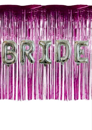 Happyland Bekarlığa Veda Partisi Bride To Be Pembe/Fuşya Konseptli Folyo Balon Seti Arka Fonlu