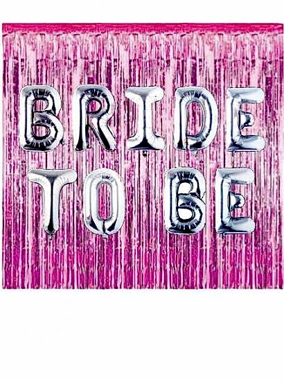 Happyland Bekarlığa Veda Partisi Bride To Be Pembe/Fuşya Konseptli Folyo Balon Seti Arka Fonlu