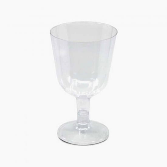 Happyland Plastik Şarap Bardağı Renkli Ayaklı Kadeh - 6 Adet Şeffaf