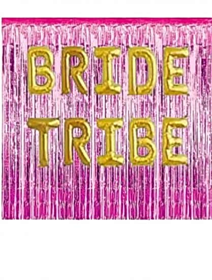 Happyland Bekarlığa Veda Partisi Bride To Be Pembe/Fuşya Konseptli Bride Tribe Folyo Balon Seti Arka Fonlu