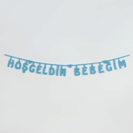Happyland Hoşgeldin Bebeğim Keçe Yazı Mavi