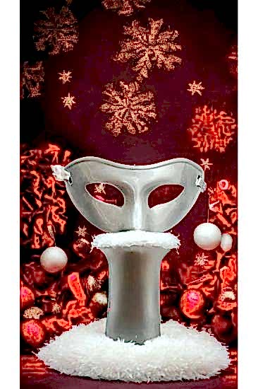 Happyland Yılbaşı Gümüş Balo Maskesi Yeni Yıl Aksesuarı Plastik Balo Maskesi