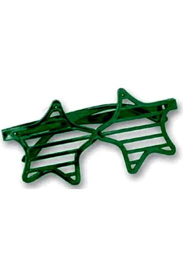 Happyland Parti Gözlüğü Panjurlu Renkli Party Gözlükleri Pencereli Yıldız Şeklinde Gözlük Yeşil