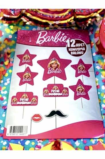 Happyland Barbie Bebek 12 li Konuşma Kartı Barbie Doğum Günü Konuşma Kartları Seti