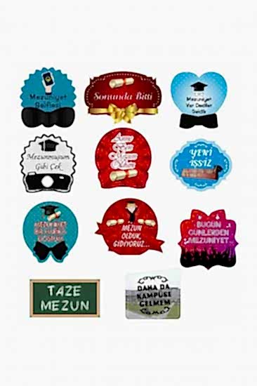 Happyland 10 Adet Mezuniyet İçin Konuşma Balonu Yazıları Konuşma Çubukları