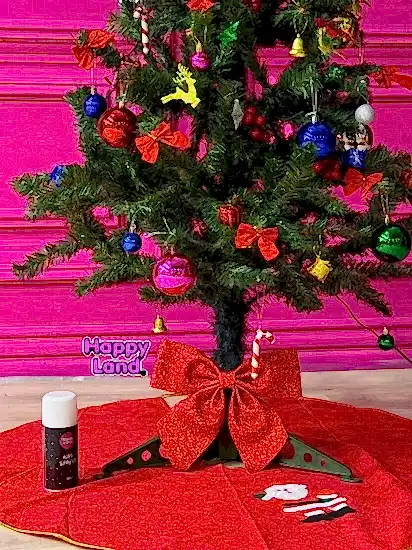 Happyland 150 cm Yılbaşı Çam Ağacı Seti 5 m Rgb Led Işıklı 88’li Yılbaşı Süsleri Paketi ,Kar Spreyi