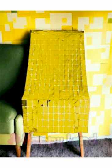 Happyland Potikare Metalize Arka Fon Kapı Perdesi Gold 100x200