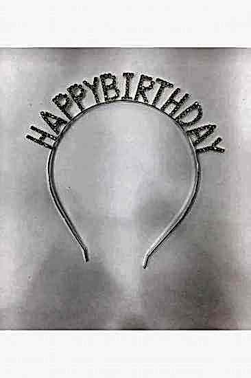 Happyland Gümüş Renk Kristal Taşlı Happy Birthday Doğum Günü Tacı 17*16 cm