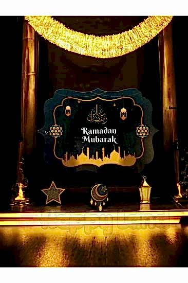 HappylandRamazan Ayı Tavan Süsü Ramadan Mubarak Yazılı Ramazan Tavan Süs