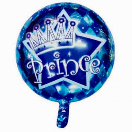 Happyland Yuvarlak Prince Mavi Folyo Balon 18İNC 52X52