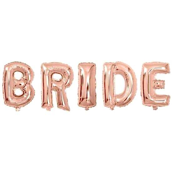 Happyland Bride Yazılı Folyo Balon Seti 100 cm Rosegold Bekarlığa Veda Kutlama Bride To Be Partisi