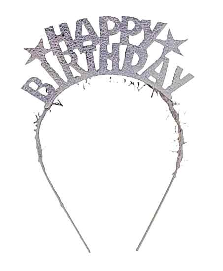 HappyLand Happybirthday&nbsp;Yazılı Gümüş Renk Yazılı Karton Taç Altın Sarısı