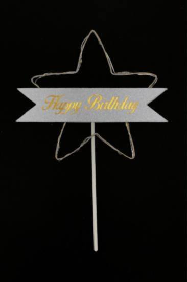 Happyland Renkli Led Işıklı Yıldız Pasta Süsü﻿﻿