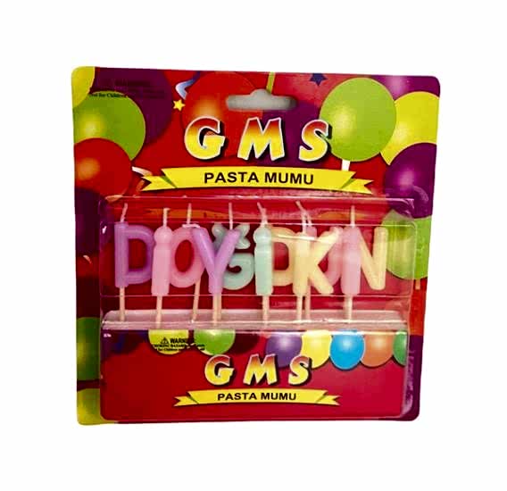 Happyland İyi ki Doğdun Makaron Renkli Pasta Mumu