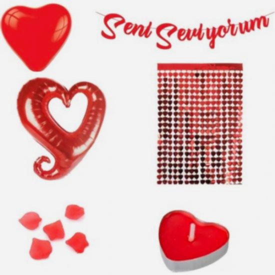 Happyland 14 Şubat Sevgililer Günü Perdeli Set