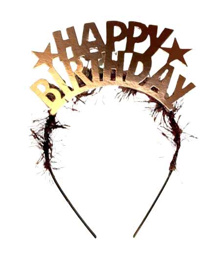 HappyLand Happybirthday&nbsp;Yazılı Gold&nbsp;Renk Yazılı Karton Taç Altın Sarısı