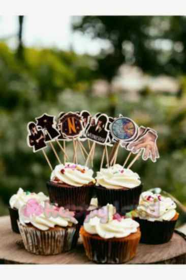 Happyland Wednesday Addams Kürdan Süs 20 Adet Wednesday Şekilli Lüks Süs Kürdan