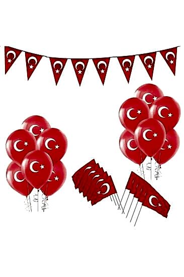 Happyland 23 Nisan ,19 Mayıs, 29 Ekim Süsleri (bayrak,flama,balon Seti) happytrndmrv23nisanset5