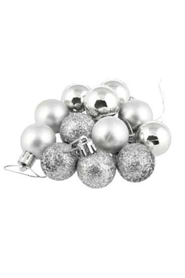 Happyland Yılbaşı Ağacı Süsleme 4 Cm Gümüş Top 24’lü Gümüş Renkli Cici Top