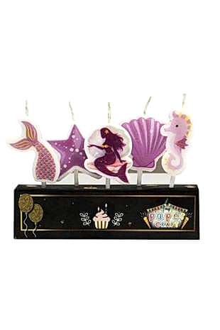 Paket Deniz Kızı Doğum Günü Pasta Mumu Özel Kutulu 5’li