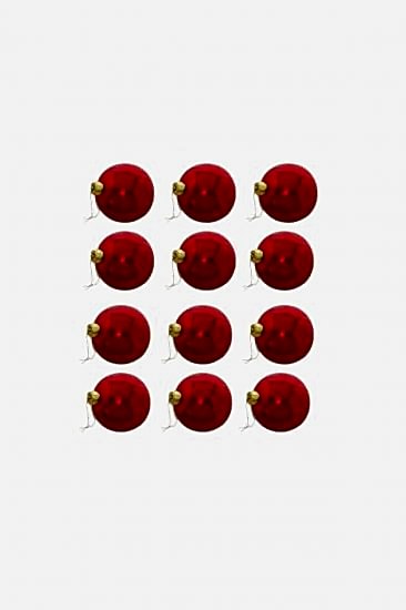 s Kırmızı 4cm 12li Cici Top Yılbaşı Ağacı Süsü