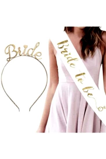 Happyland Gold Bride Taç Ve Kuşak Seti