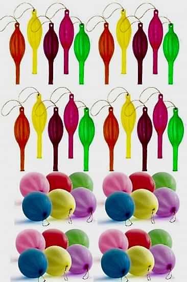 Happyland Lastikli Punch Balon Çok Renkli Karışık Renkli Lastikli Balon 100 Adet