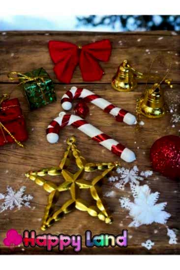 Yılbaşı Ağacı Süsleme Seti Gold Tepe Yıldızlı Model Mini 9’lu Yılbaşı Süsleri