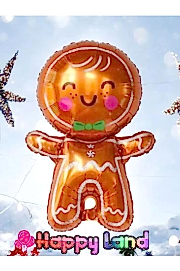 Yılbaşı Balonu Gingerbread Kurabiye Adam Folyo Balon 48*69 cm Yılbaşı Balonları