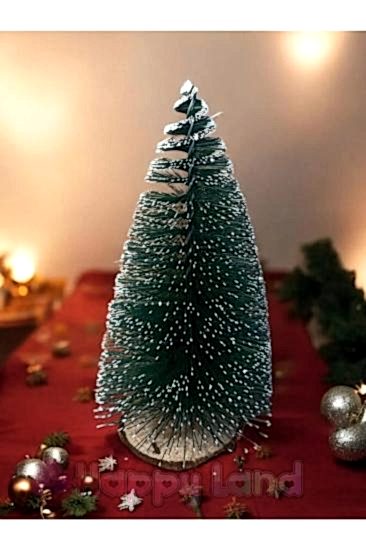 Mini Masa Üzeri Yılbaşı Ağacı 1 Adet 15 cm Minyatür Karlı Model Yılbaşı Ağacı