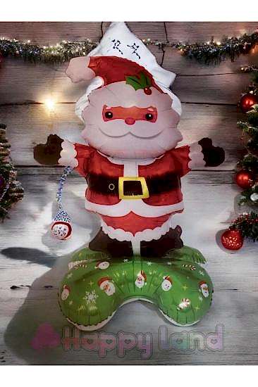 Yılbaşı Ağacı Noel Baba  3d Folyo Balon Ayakta Duran Balon 90 Cm Büyük Boy