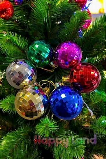 Yılbaşı Ağacı Süsü Disko Topları 6 Adet Renkli 4 CM