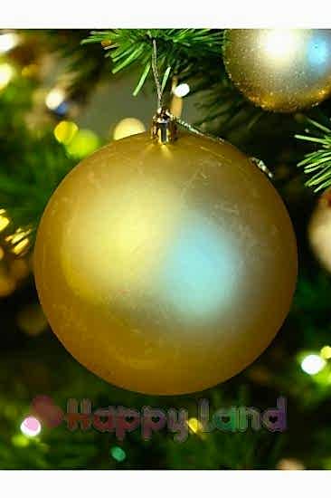 Yılbaşı Çam Ağacı Süsü 12 cm Gold Renk 1 Adet Yılbaşı Topu Orta Boy Yılbaşı Topu